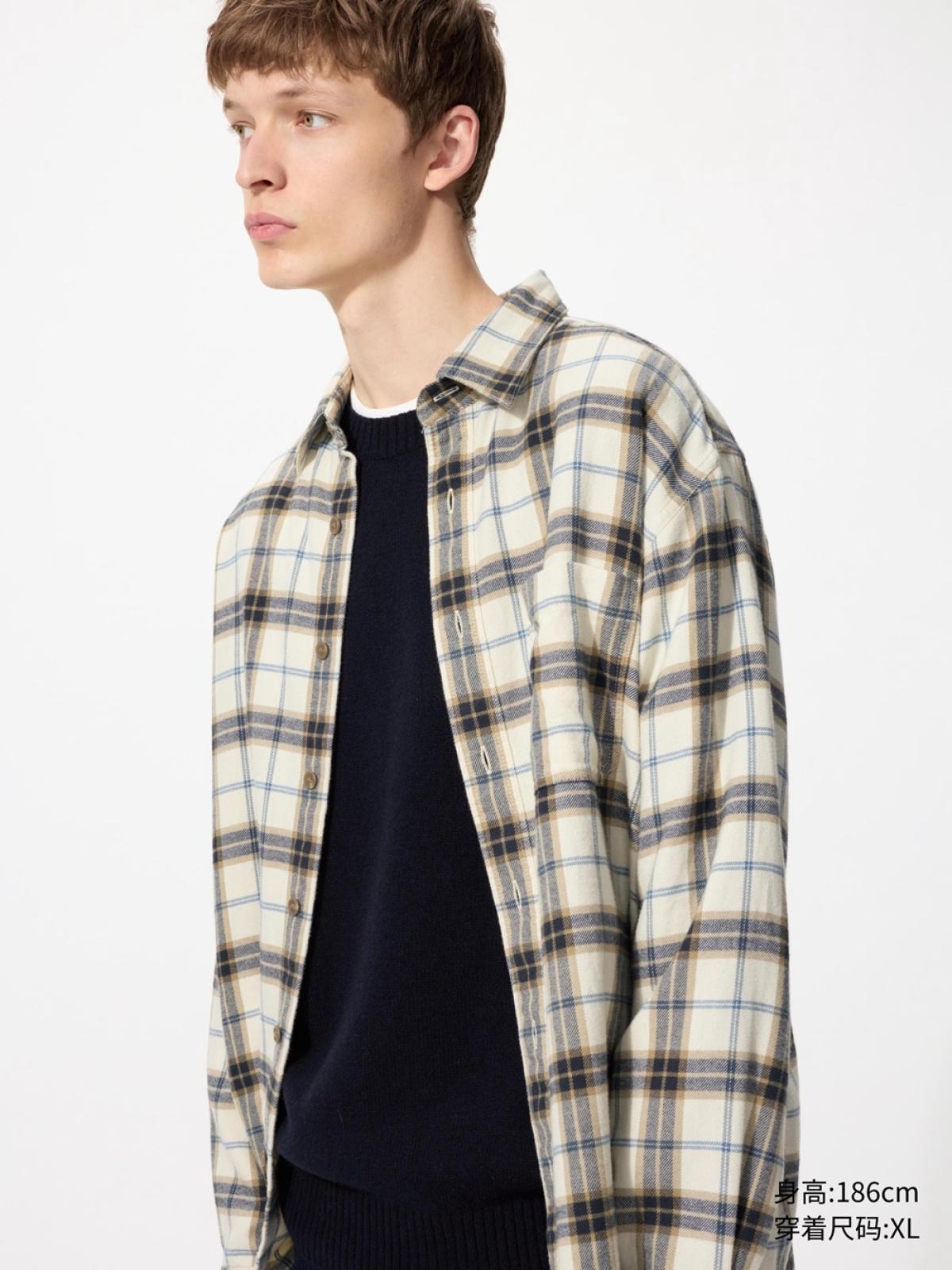 UNIQLO Фланелевая рубашка, лёгкая хлопковая куртка на каждый день