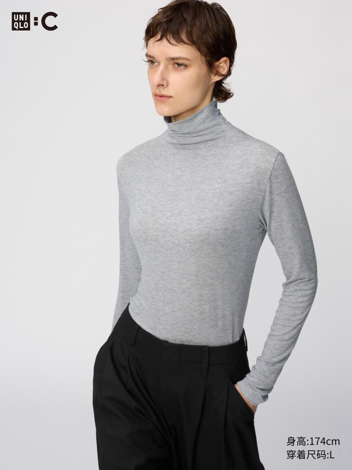 UNIQLO HEATTECH водолазка, длинный рукав, 9% кашемира