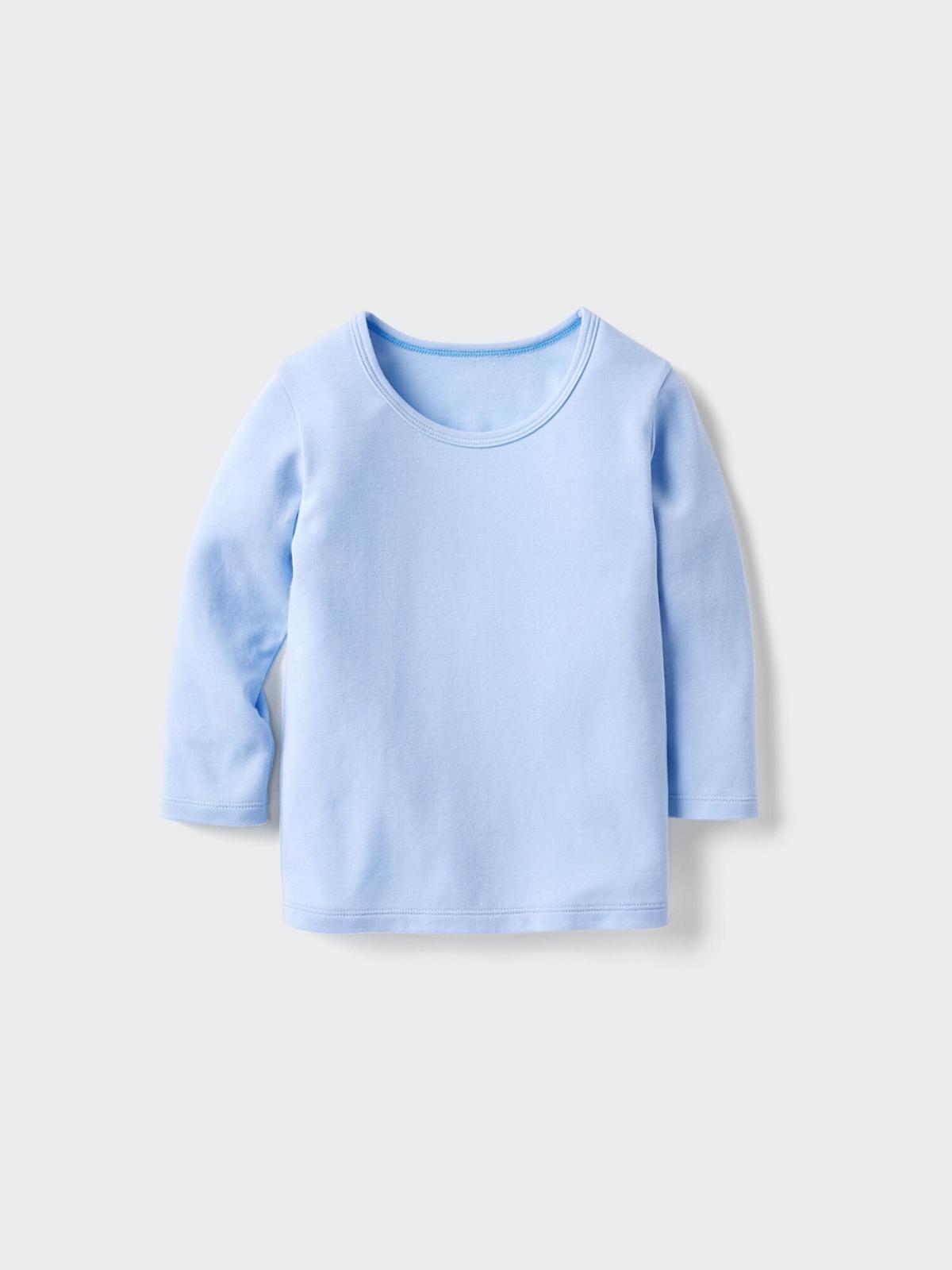 UNIQLO HEATTECH футболка из хлопковой смеси с круглым вырезом, длинный рукав