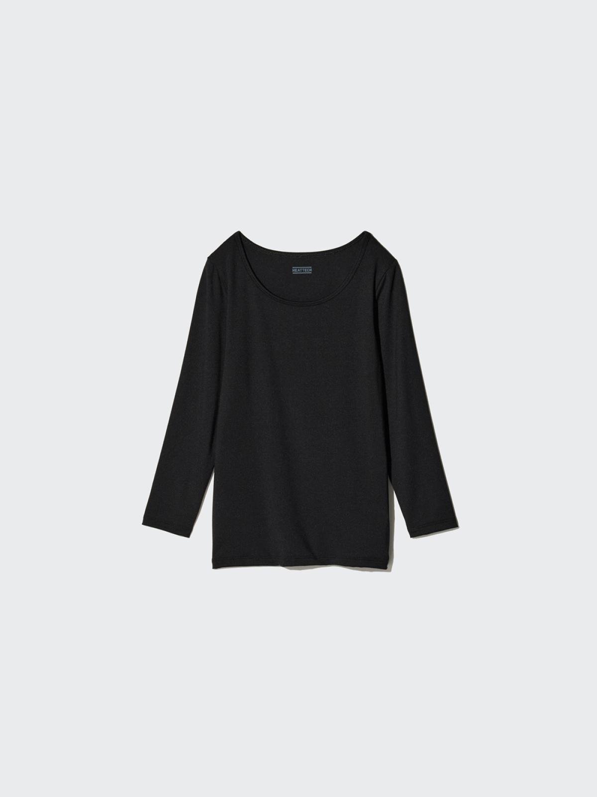 UNIQLO HEATTECH термофутболка с U-образным вырезом, укороченный рукав 9/10