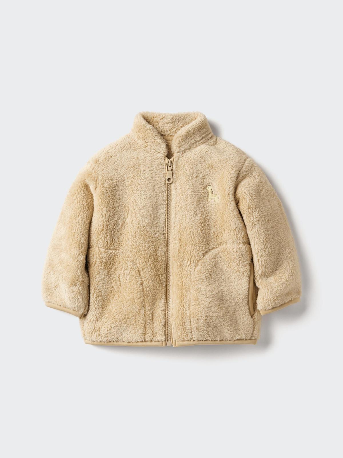 UNIQLO Куртка флисовая длинноворсовая на молнии, длинный рукав