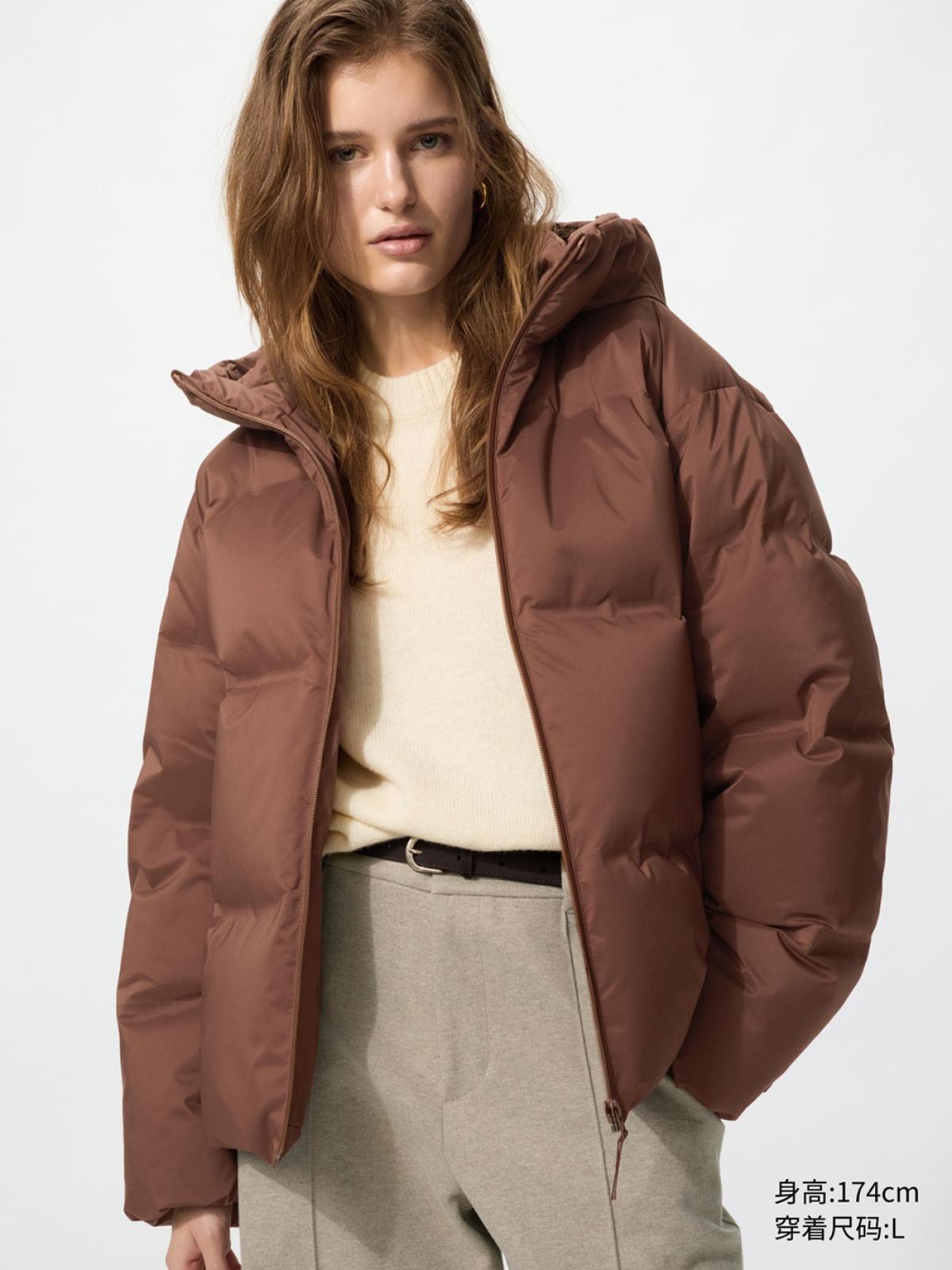 UNIQLO Бесшовный пуховик с капюшоном
