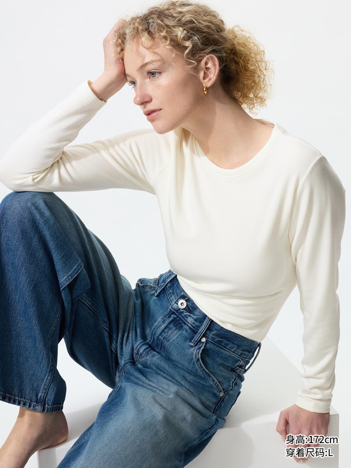 UNIQLO HEATTECH ULTRA WARM футболка с круглым вырезом, длинный рукав