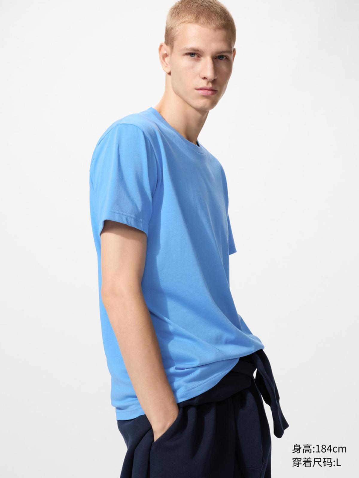 UNIQLO Быстросохнущая футболка с круглым вырезом, короткий рукав