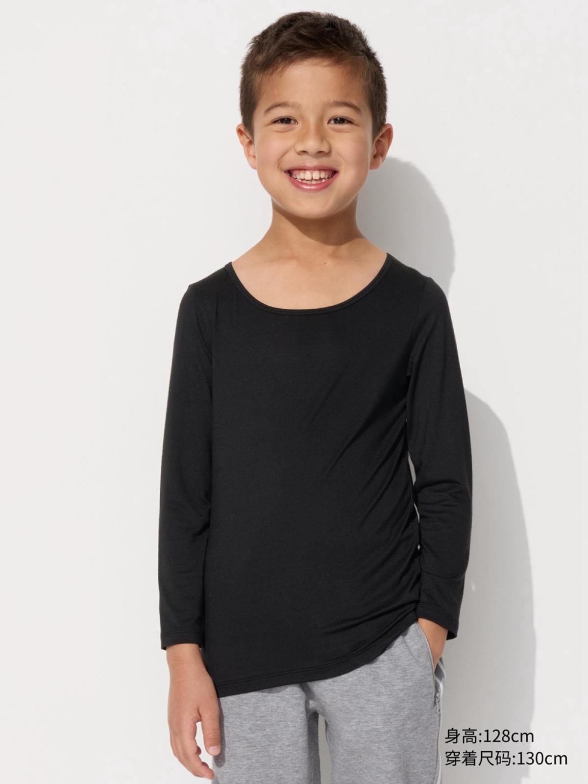 UNIQLO HEATTECH термофутболка с U-образным вырезом, укороченный рукав 9/10