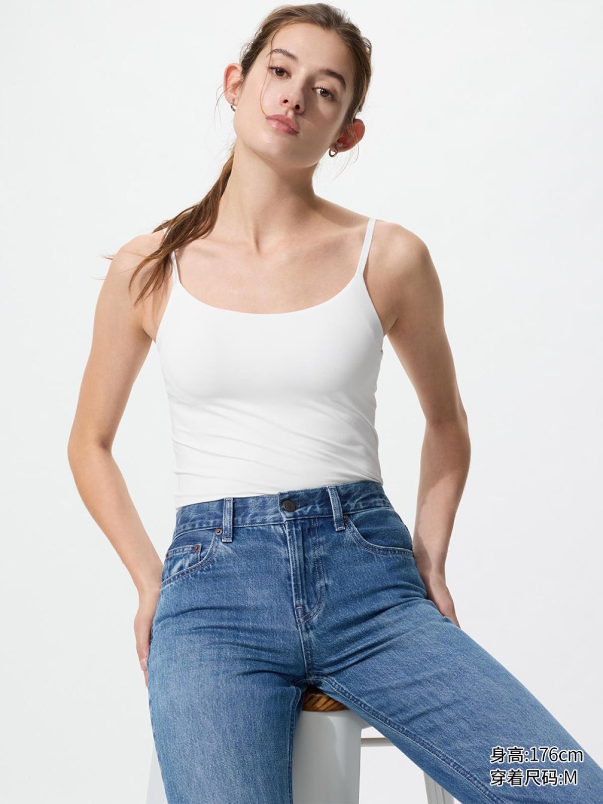 UNIQLO AIRism майка на бретелях со встроенным бра