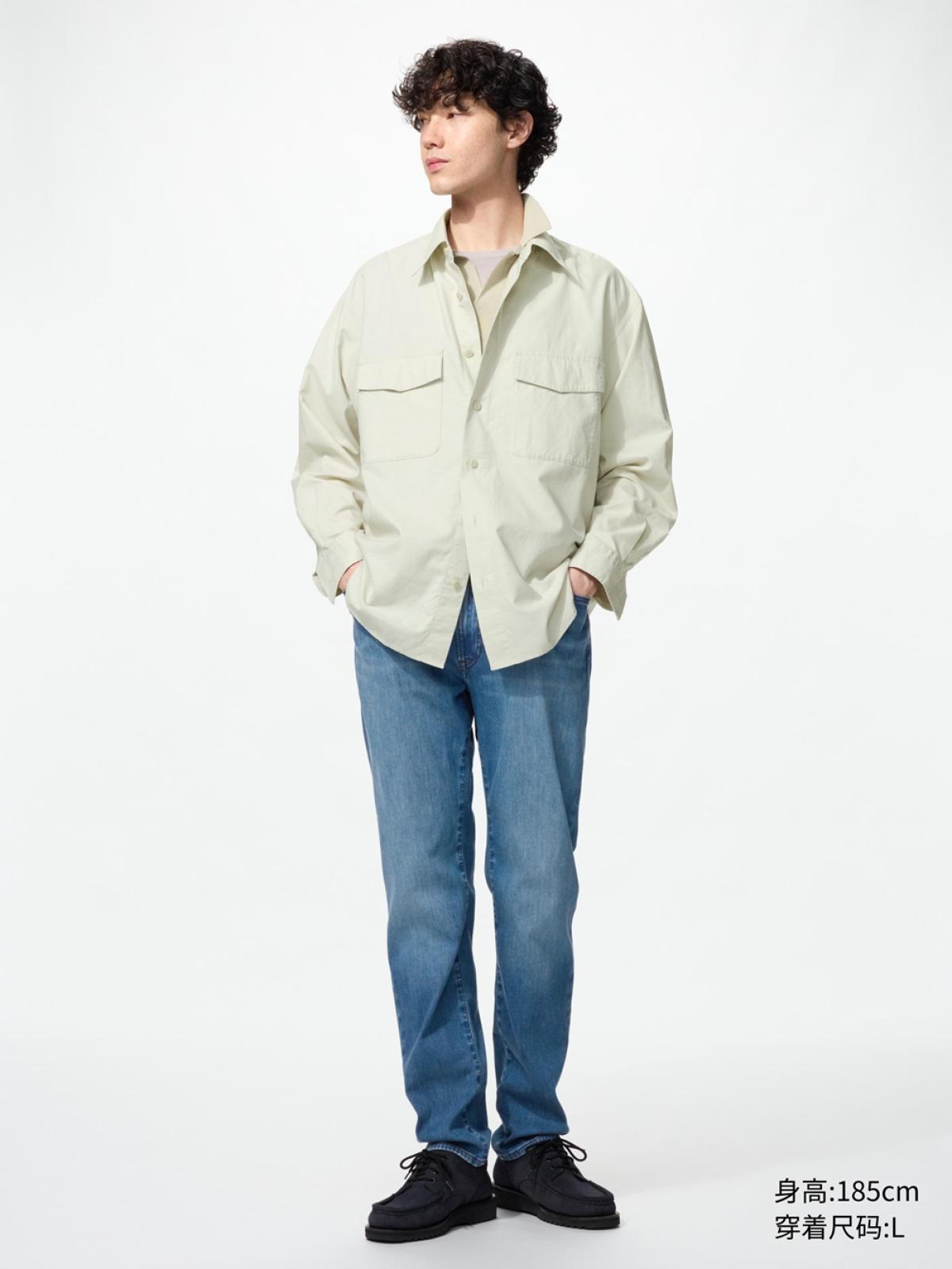 UNIQLO EZY DENIM джинсы удлинённые, эффект стирки
