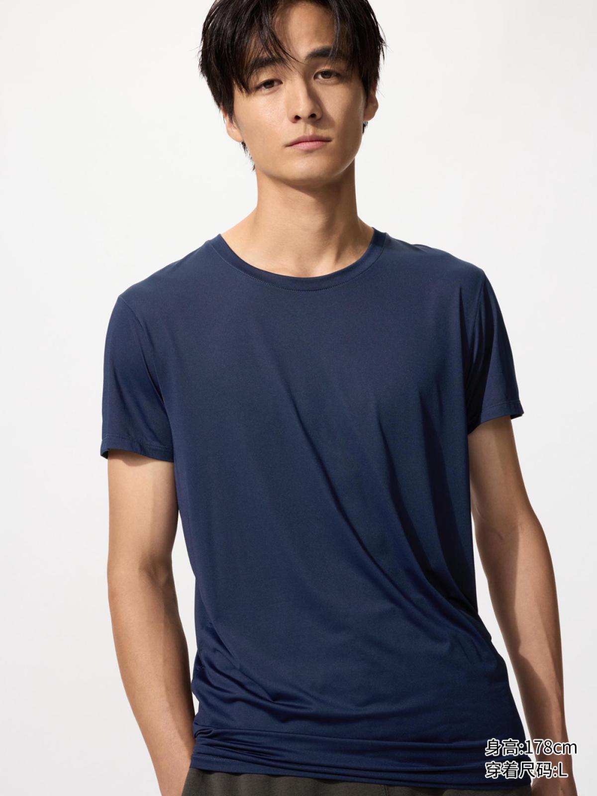 UNIQLO Футболка AIRism с круглым вырезом, короткий рукав