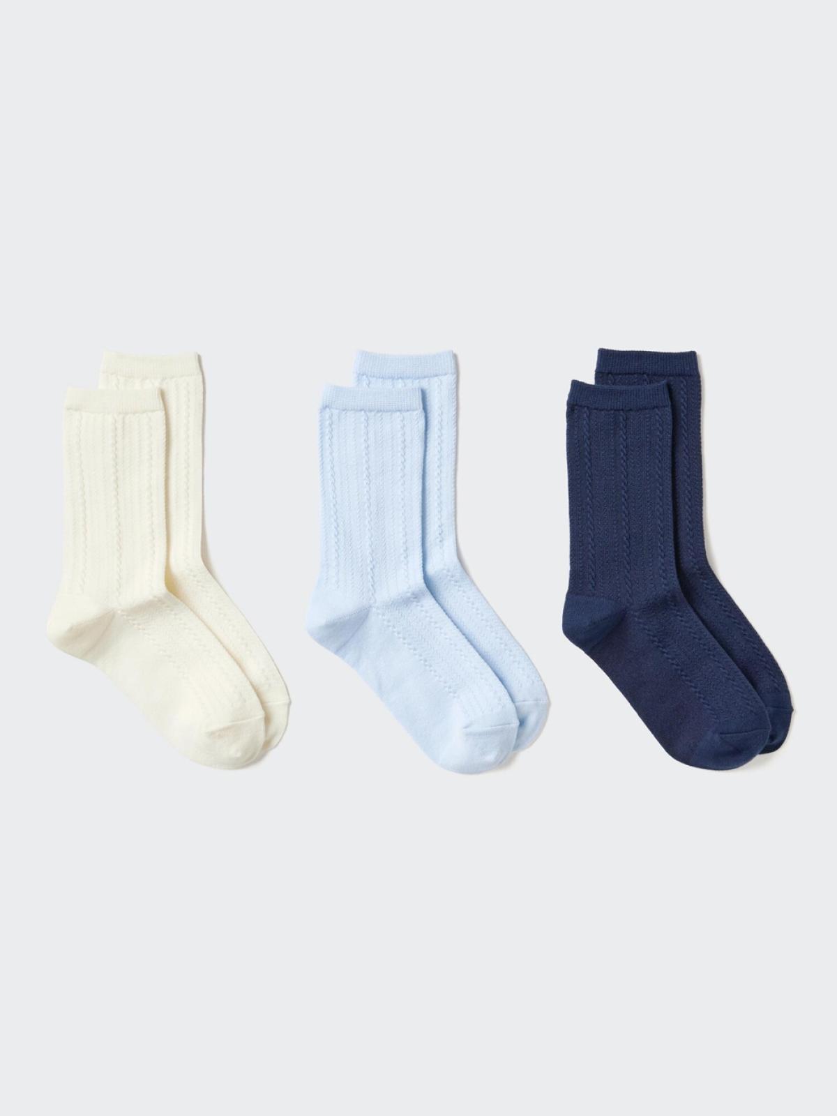 UNIQLO Носки, 3 пары, в рубчик