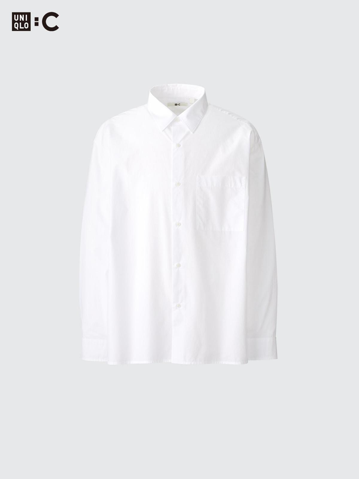 UNIQLO Рубашка свободного кроя с длинным рукавом