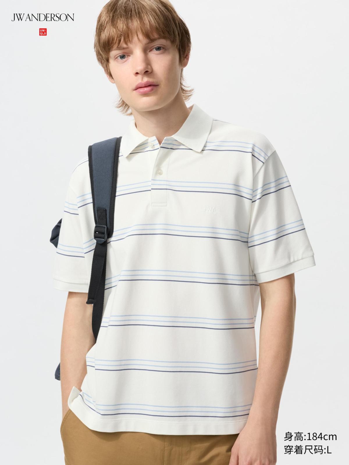 UNIQLO Быстросохнущее поло в полоску, короткий рукав