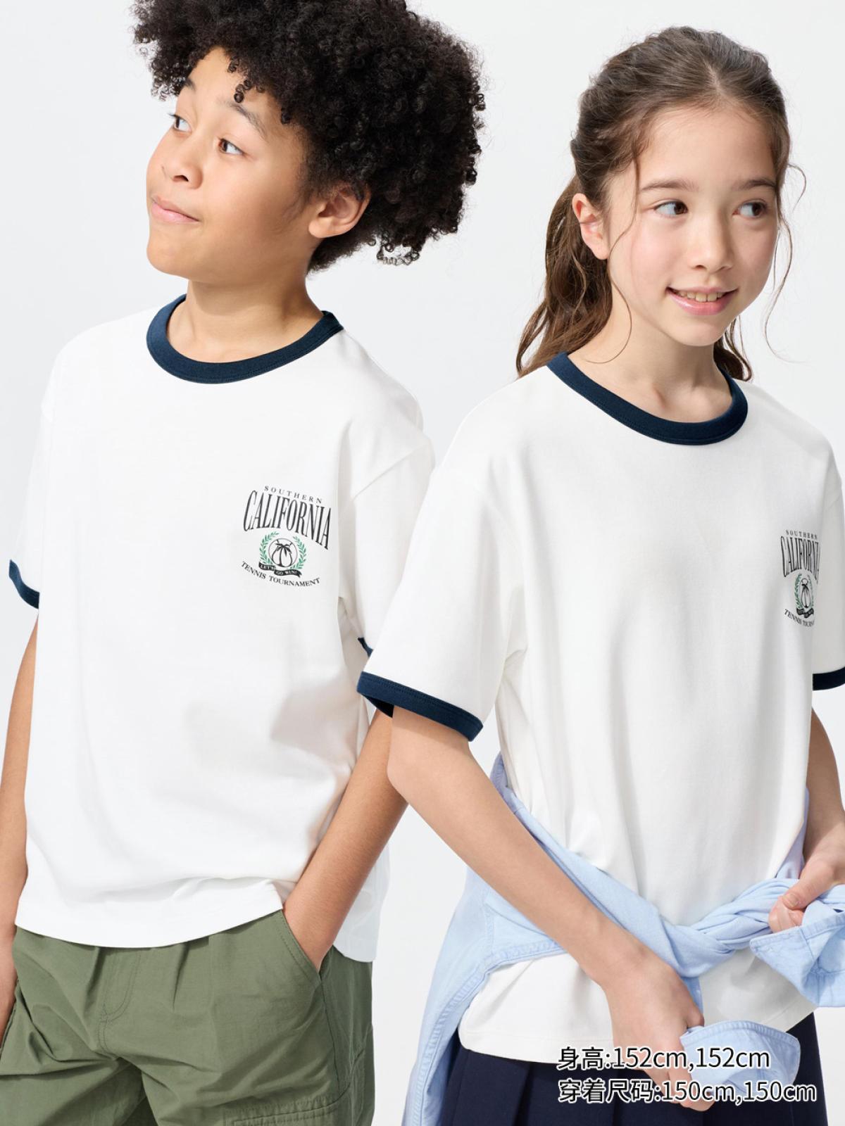 UNIQLO AIRism футболка с принтом из хлопковой смеси, круглый вырез, короткий рукав