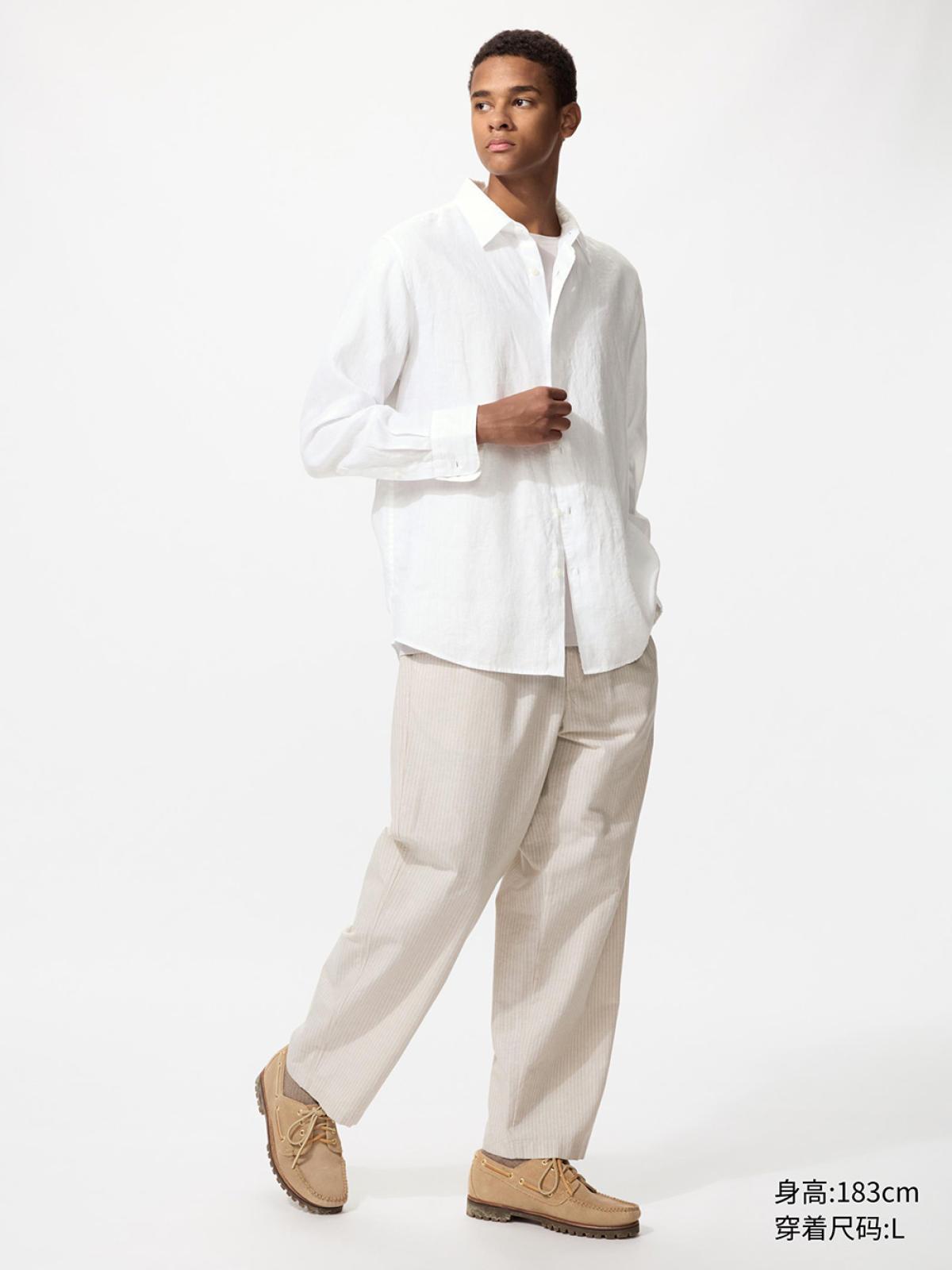 UNIQLO Брюки из льняной смеси, укороченные