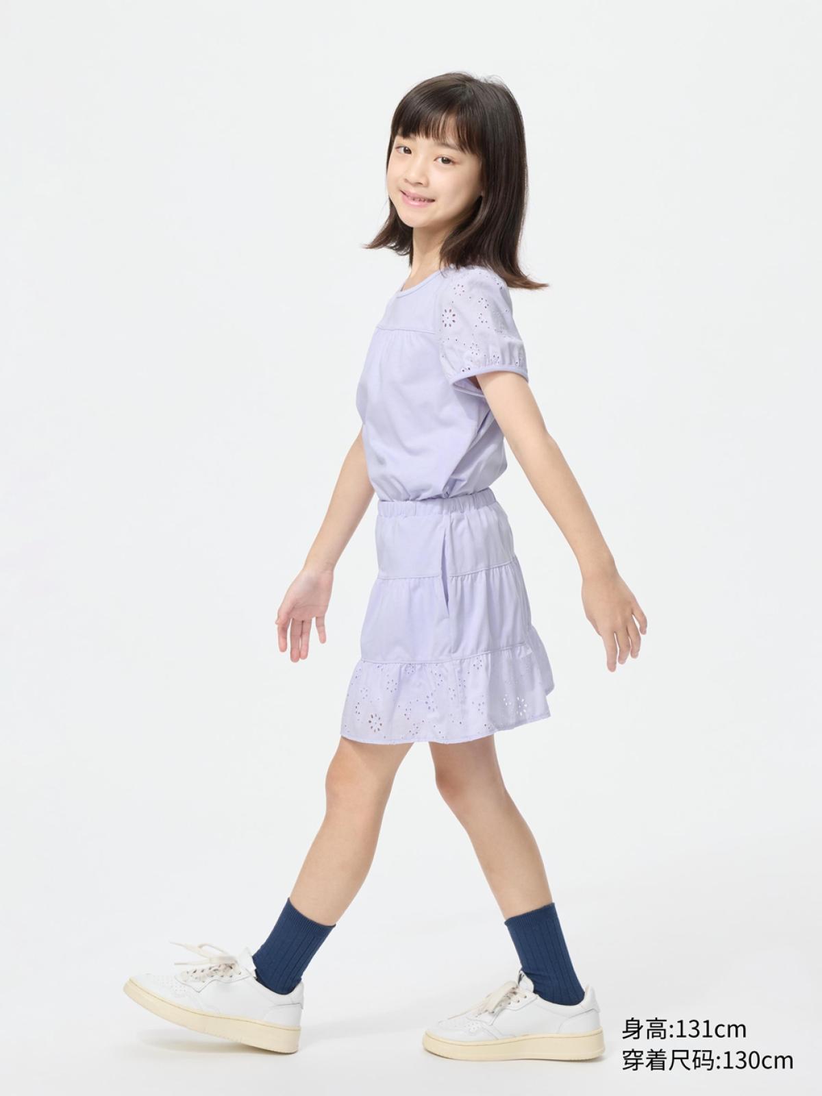 UNIQLO Юбка-брюки мини трикотажная с вышивкой