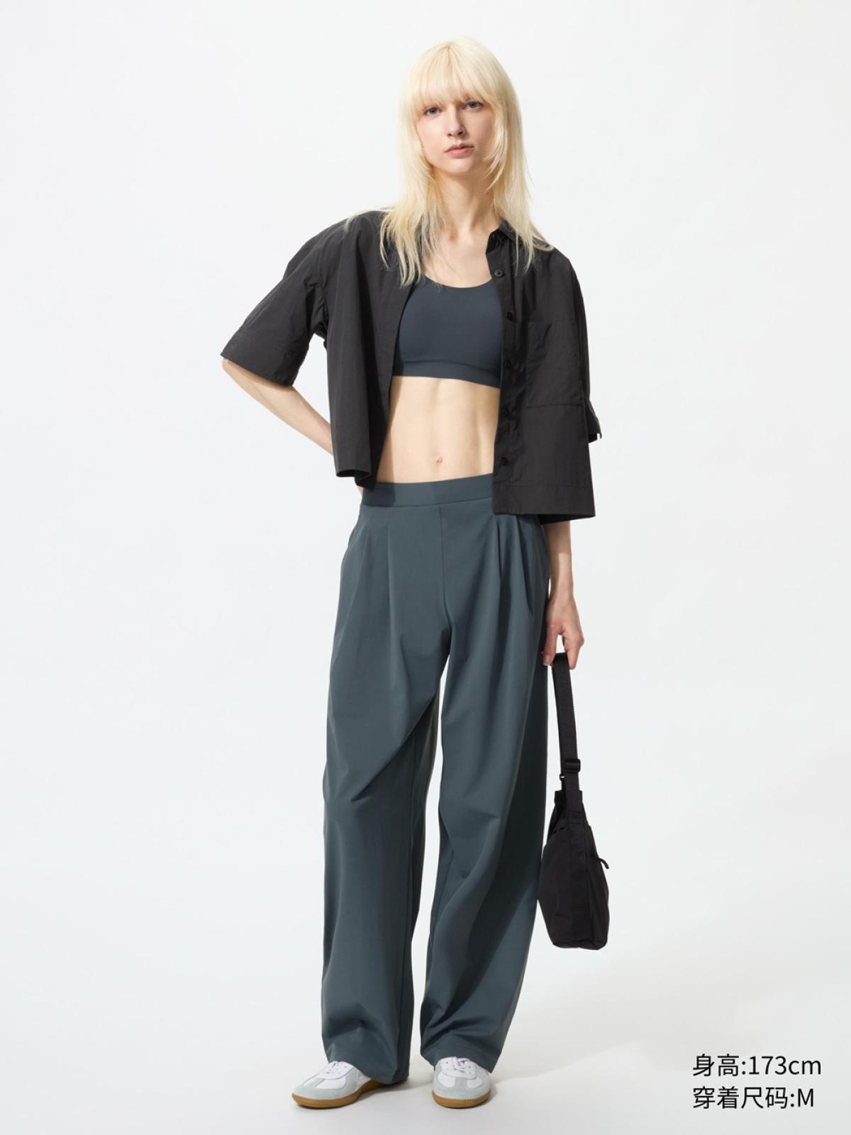 UNIQLO Широкие брюки стрейч, защита от ультрафиолета, удлинённые