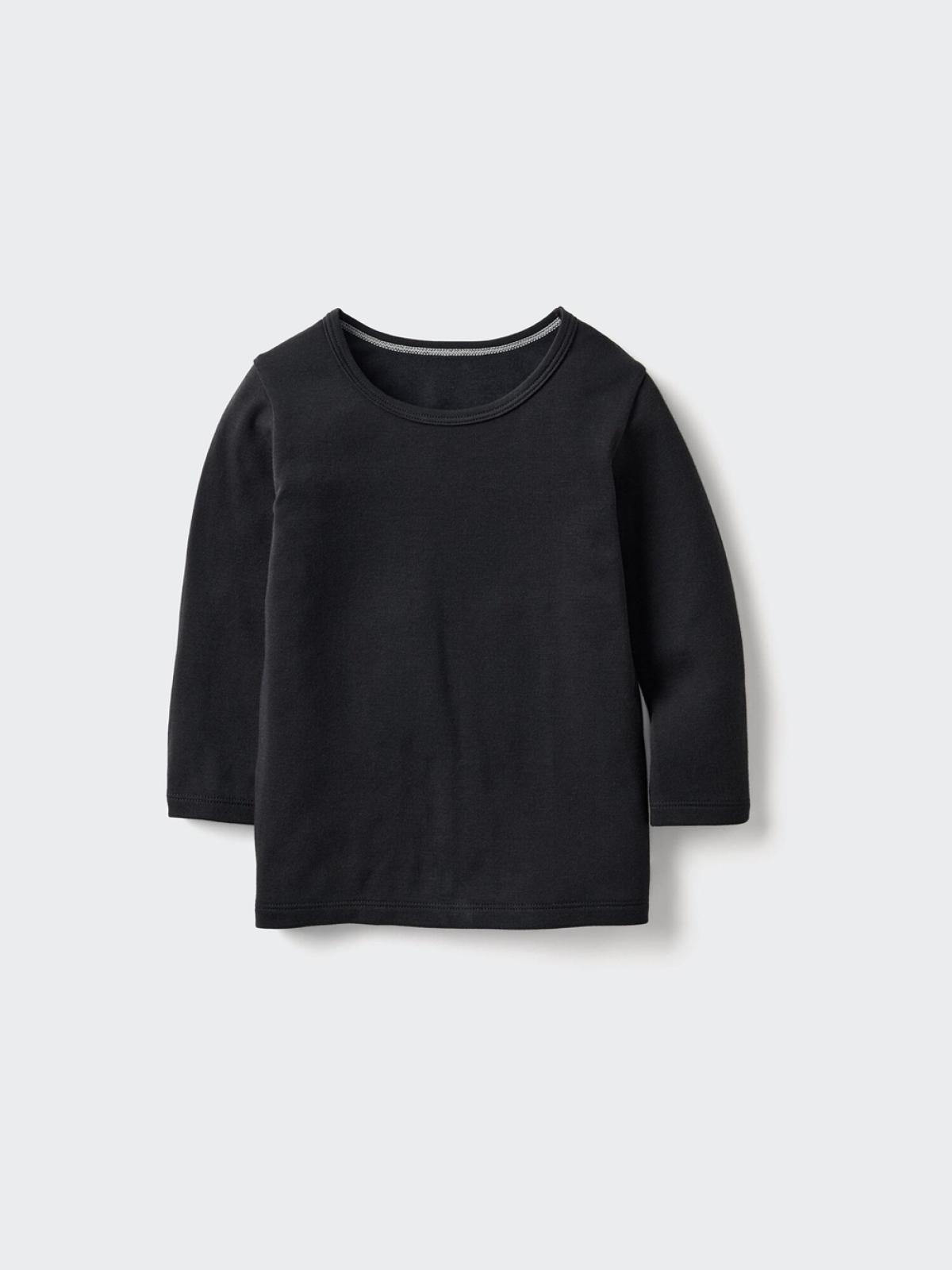 UNIQLO HEATTECH футболка из хлопковой смеси с круглым вырезом, длинный рукав