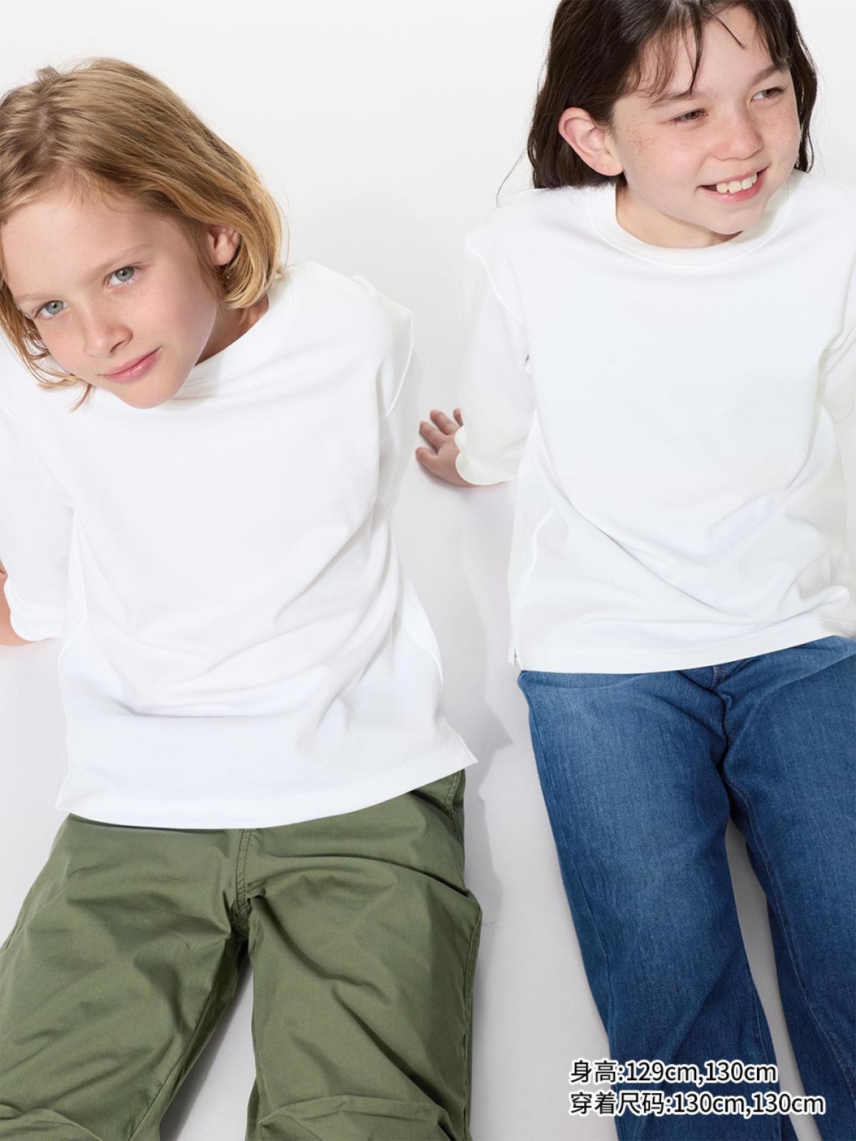 UNIQLO AIRism хлопковая футболка с круглым вырезом, длинный рукав