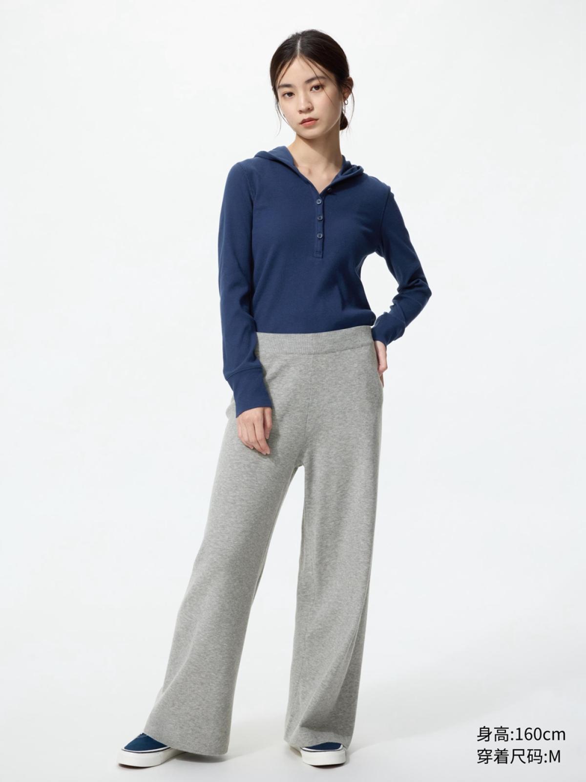 UNIQLO Трикотажные брюки, можно стирать в машине, укороченные