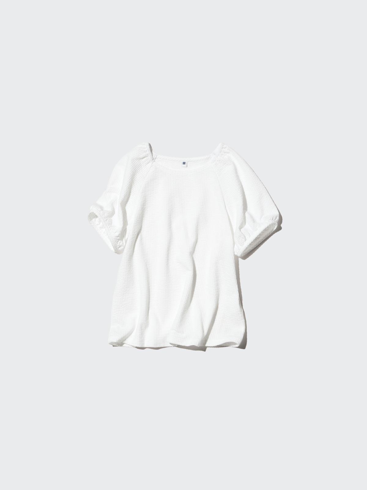 UNIQLO Футболка с рукавами-фонариками, короткий рукав