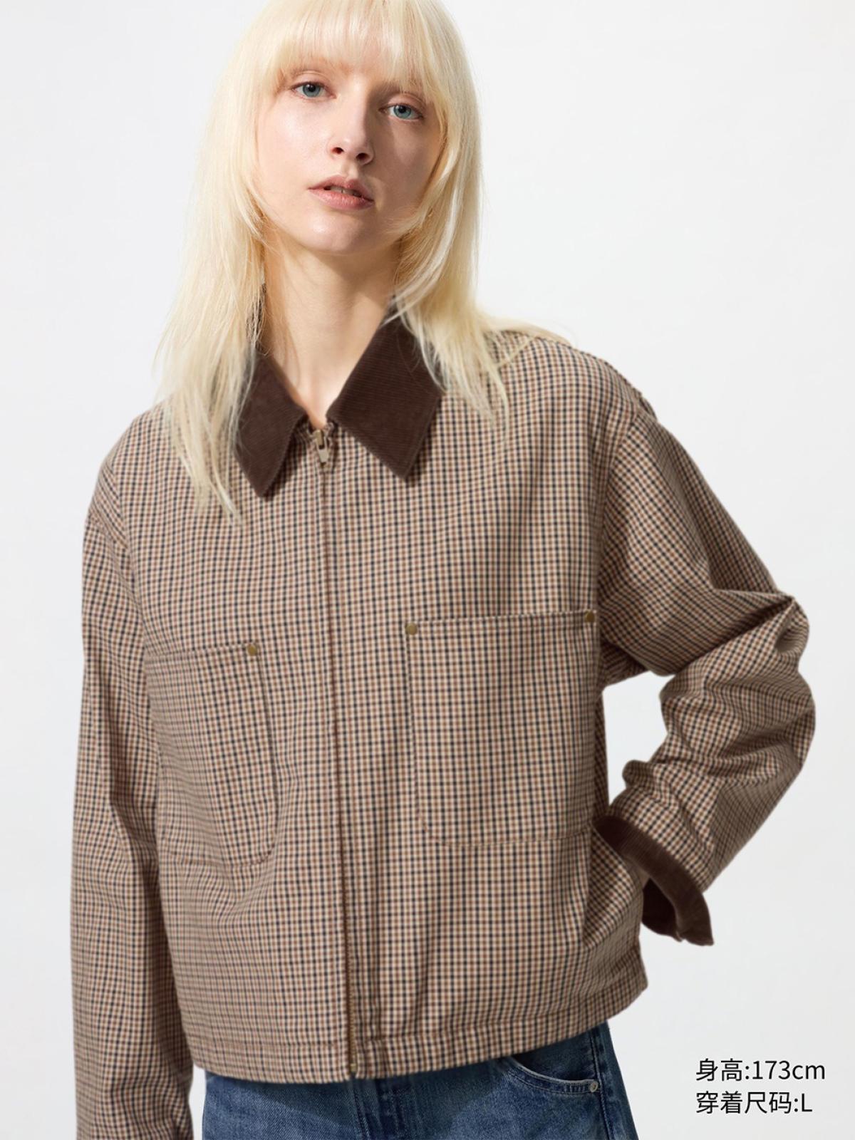 UNIQLO Куртка на молнии в клетку