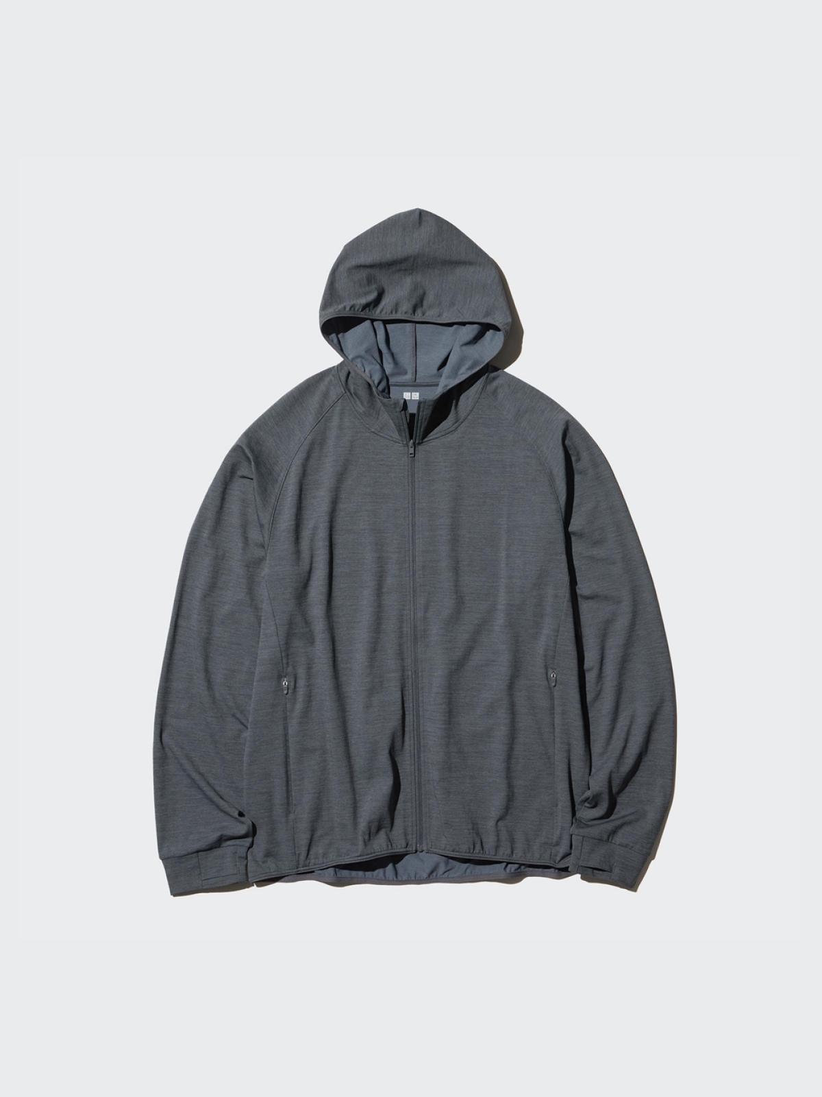UNIQLO Куртка солнцезащитная DRY-EX на молнии с капюшоном, эластичная быстросохнущая