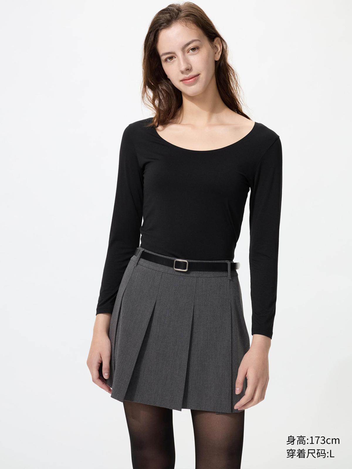 UNIQLO HEATTECH футболка с U-образным вырезом, рукав 3/4