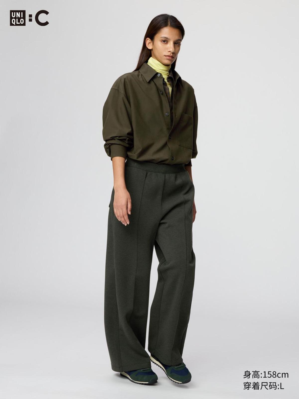 UNIQLO Спортивные брюки прямого кроя укороченные