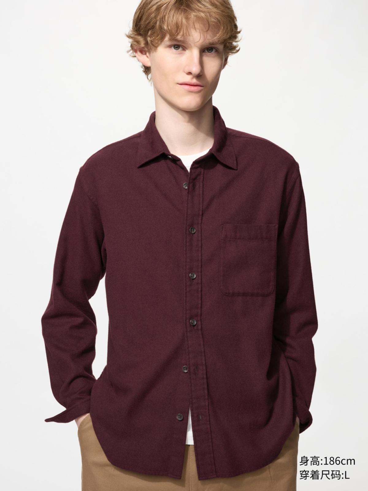 UNIQLO Фланелевая рубашка с длинным рукавом