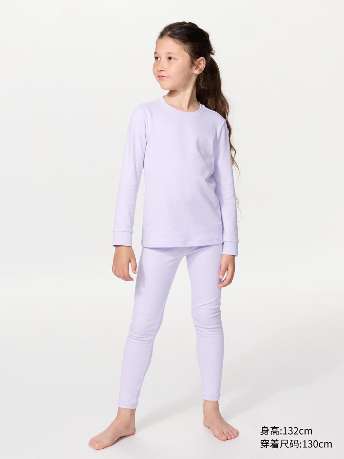 UNIQLO HEATTECH футболка из хлопковой смеси с круглым вырезом, длинный рукав