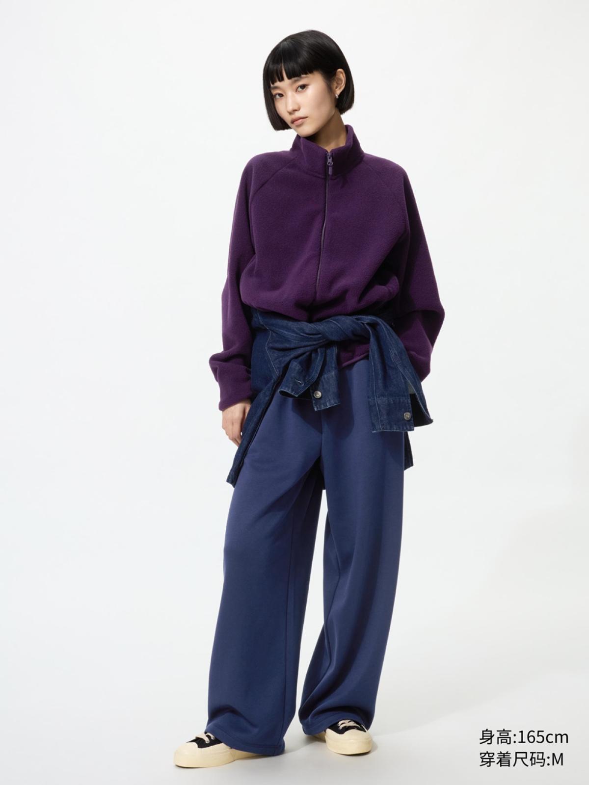 UNIQLO Широкие спортивные брюки из искусственного меха под овчину