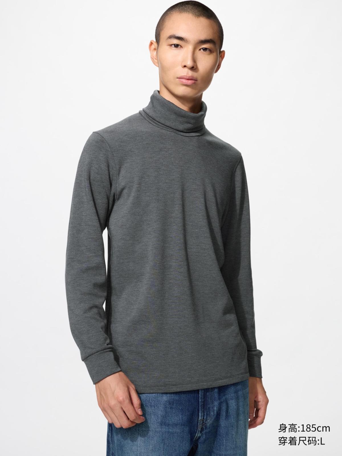 UNIQLO HEATTECH ULTRA WARM футболка с двойным отложным воротником, длинный рукав