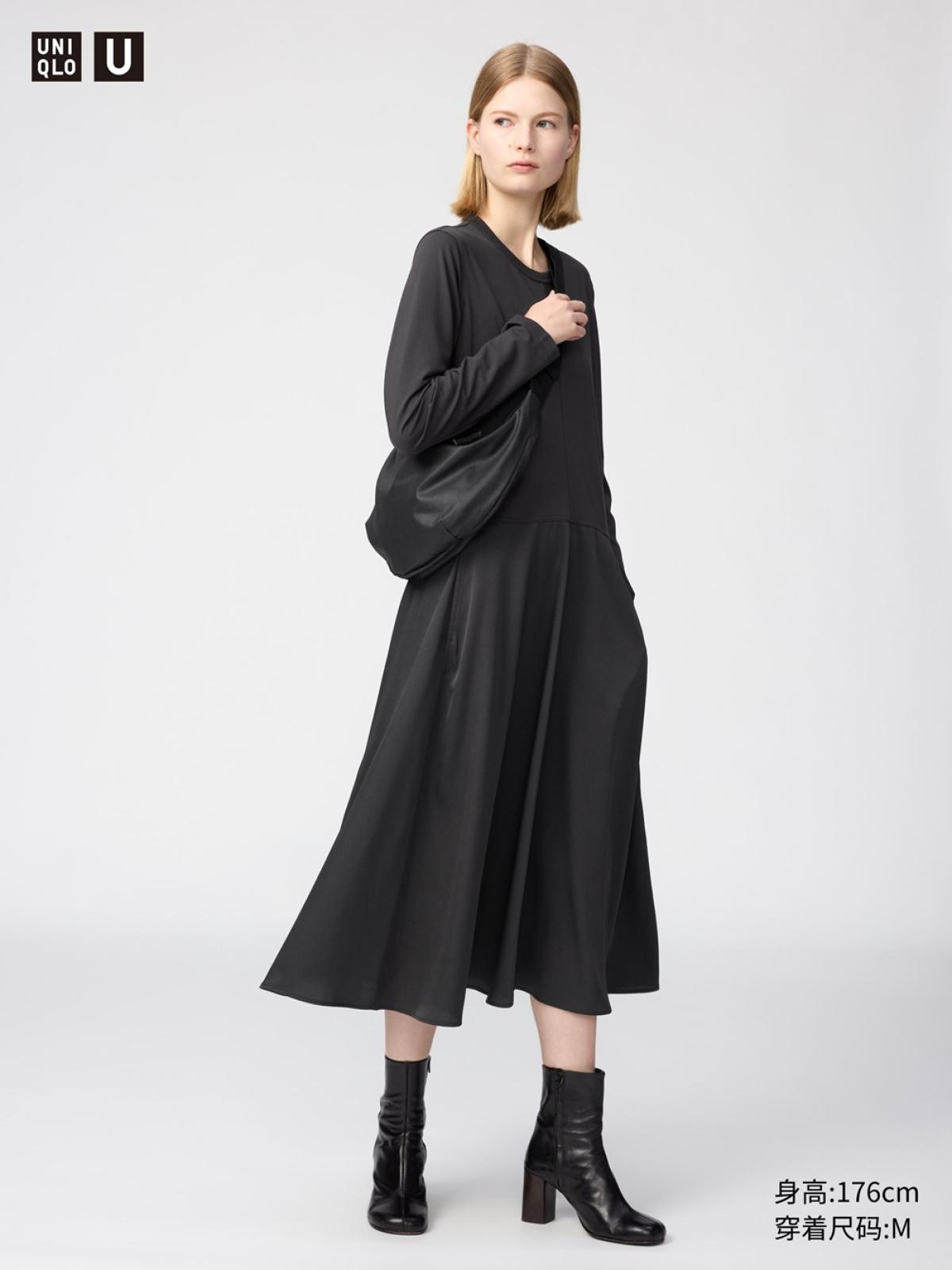 UNIQLO Платье с сатиновыми вставками