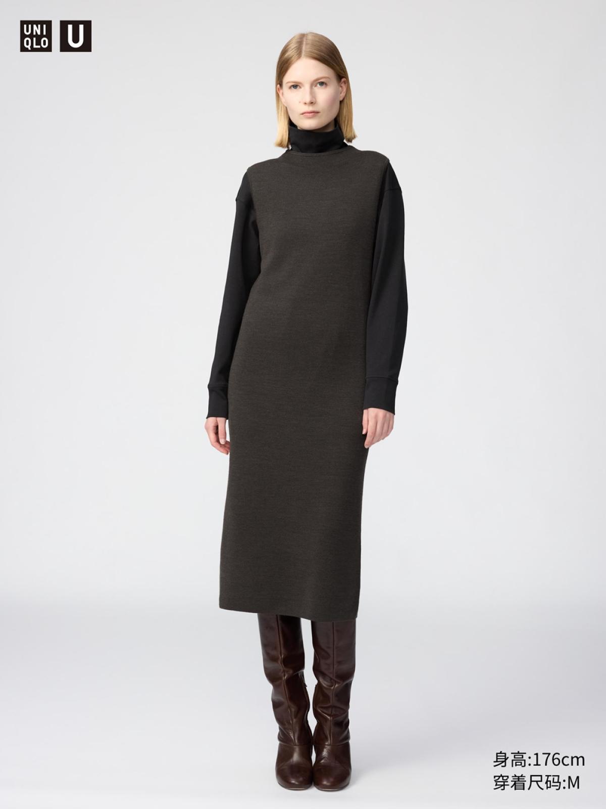 UNIQLO Платье трикотажное двухслойное без рукавов