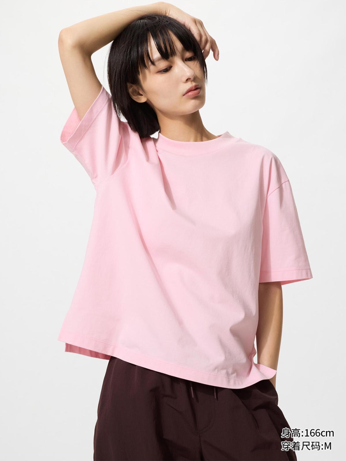 UNIQLO AIRism хлопковая футболка, короткий рукав