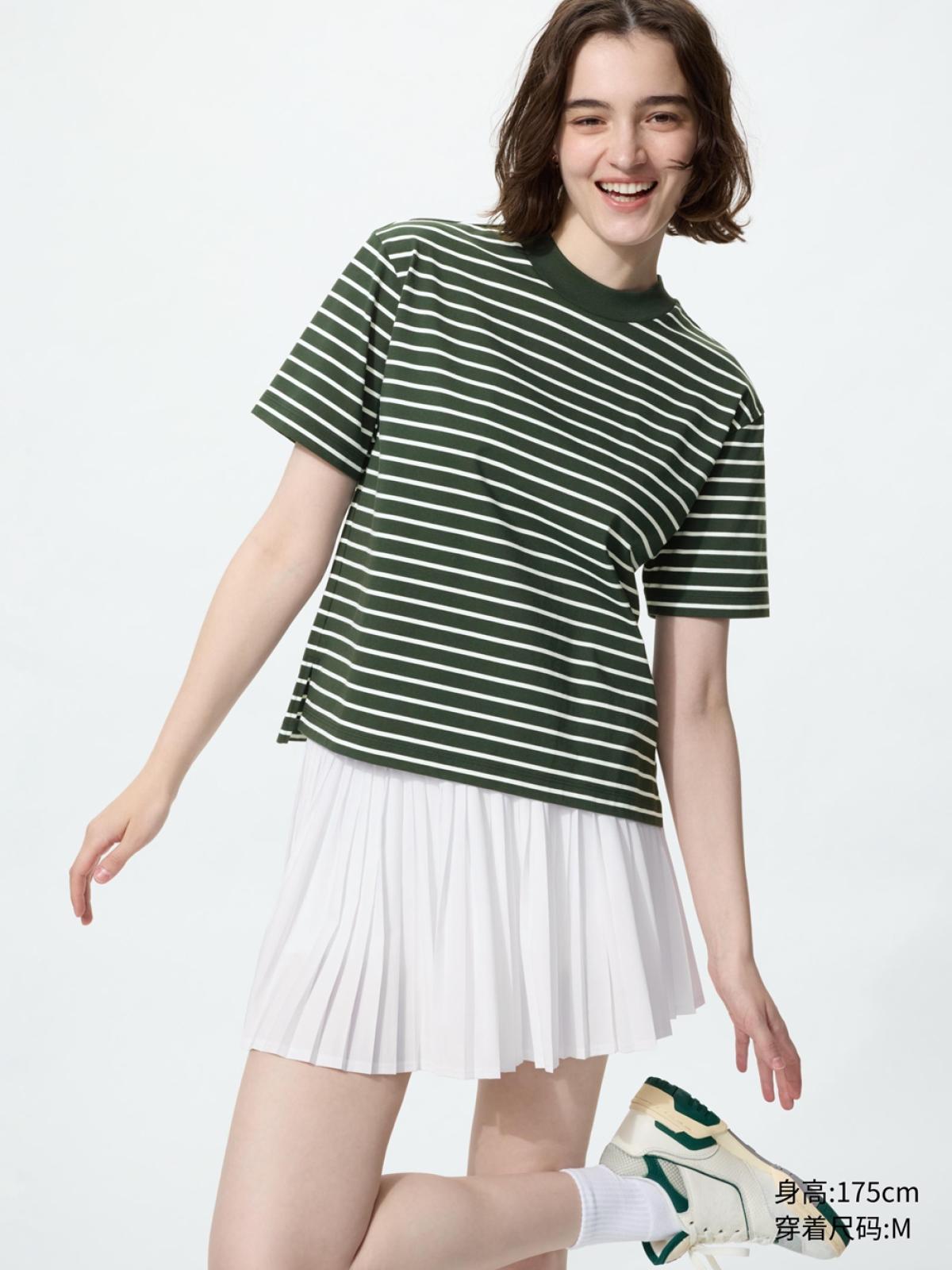 UNIQLO AIRism футболка в полоску из хлопковой смеси, короткий рукав