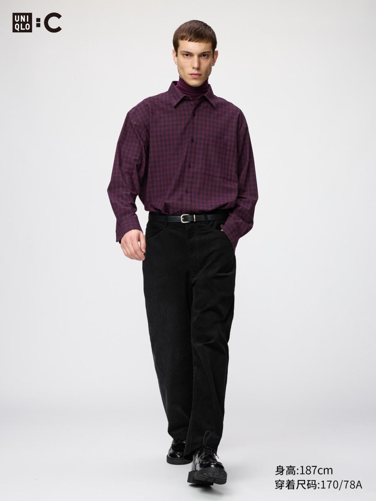 UNIQLO Широкие брюки объёмного силуэта, вельветовые