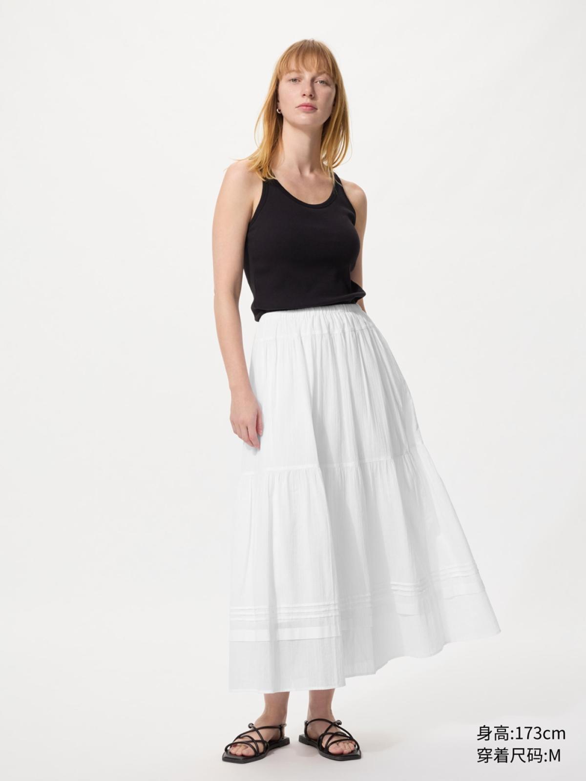 UNIQLO Многослойная длинная юбка, удлинённая