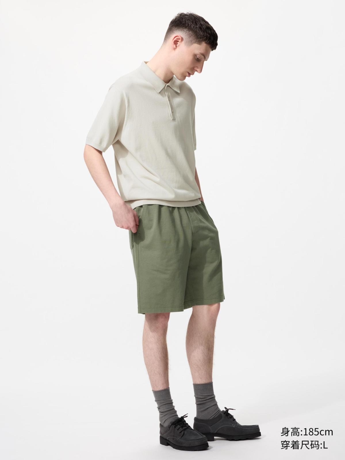 UNIQLO Хлопковые шорты с эффектом стирки